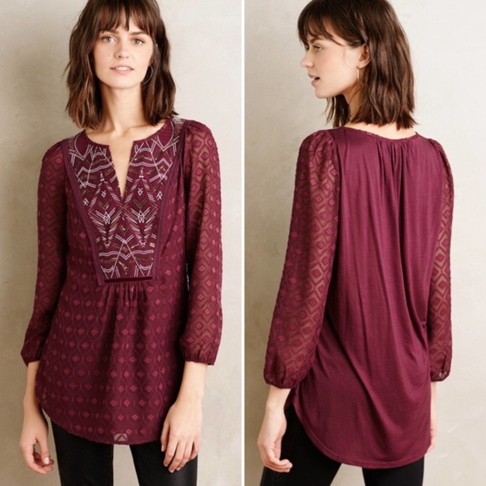Anthropologie One September Madiran Blouse